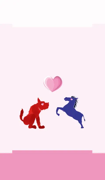 [LINE着せ替え] ekst Red（Dog）Love Blue（Horse）の画像1