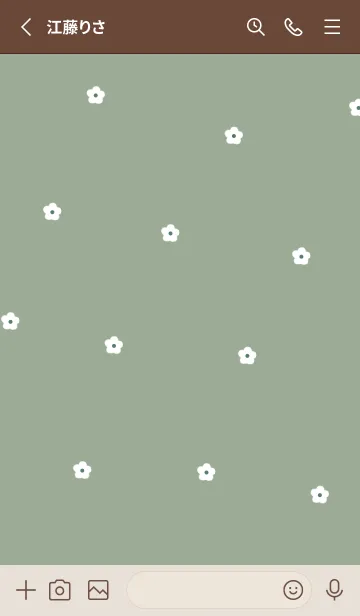 [LINE着せ替え] flower pattern #green beigeの画像2