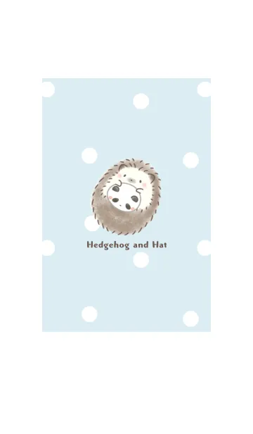 [LINE着せ替え] ハリネズミと帽子-パンダ- ブルー ドットの画像1