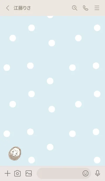 [LINE着せ替え] ハリネズミと帽子-パンダ- ブルー ドットの画像2