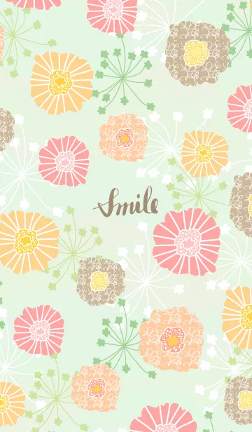 [LINE着せ替え] 北欧風 暖色系お花27の画像1