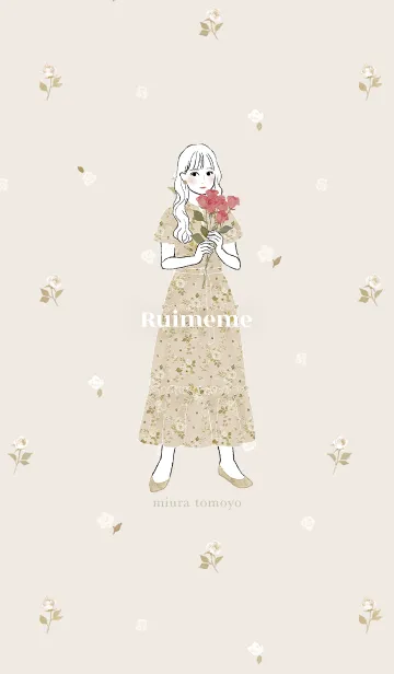 [LINE着せ替え] Ruimemeコラボ < flower tiered dress >の画像1