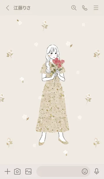 [LINE着せ替え] Ruimemeコラボ < flower tiered dress >の画像2