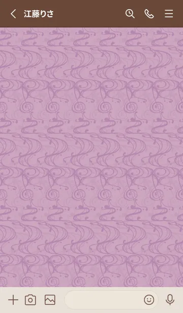 [LINE着せ替え] 和音 流水紋と五線とト音記号 紅藤色の画像2