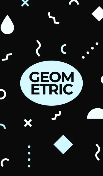 [LINE着せ替え] Geometric BLACK WASH PALE SKYの画像1