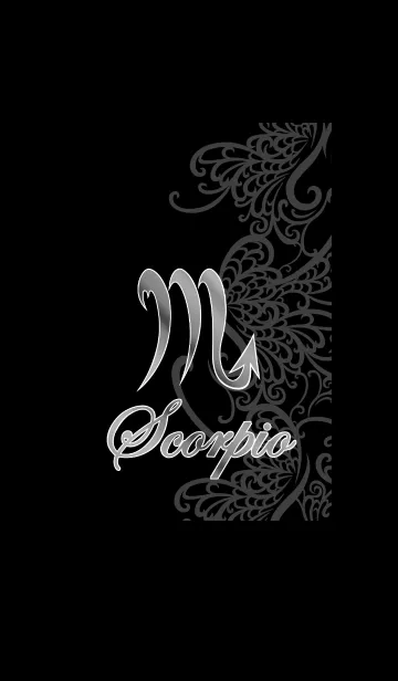 [LINE着せ替え] 蠍座 ラインアート1 黒の画像1