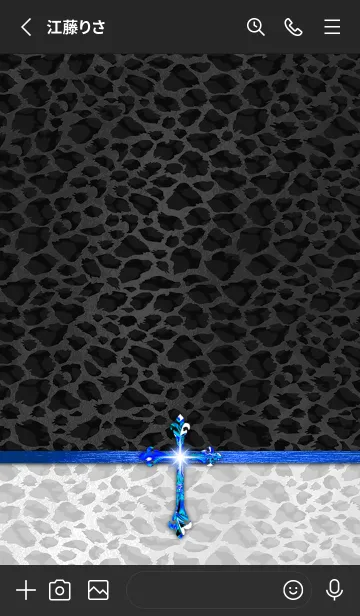 [LINE着せ替え] Leopard Cross[blue]の画像2