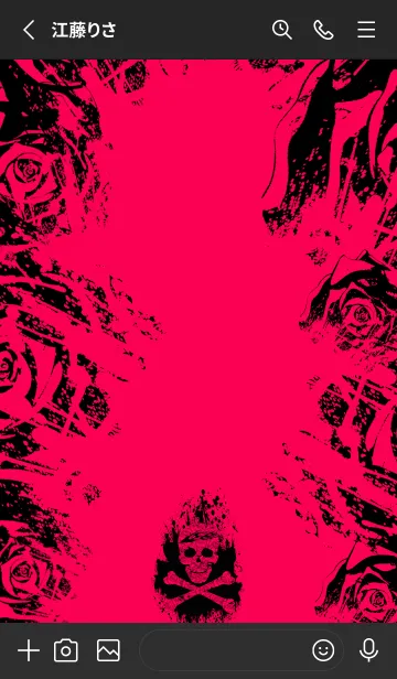 [LINE着せ替え] ローズスカル[ルビーカラー]の画像2