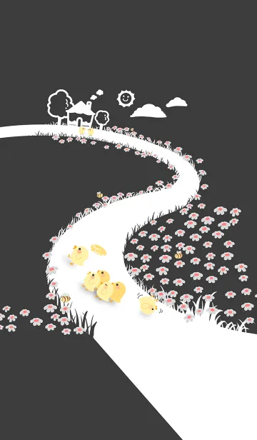 [LINE着せ替え] quack... keep up！J-dark gray.whiteの画像1