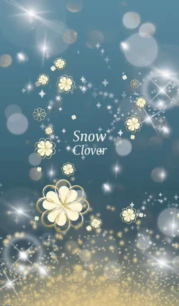 [LINE着せ替え] ベージュと青 : 全運気UP！ snow cloverの画像1