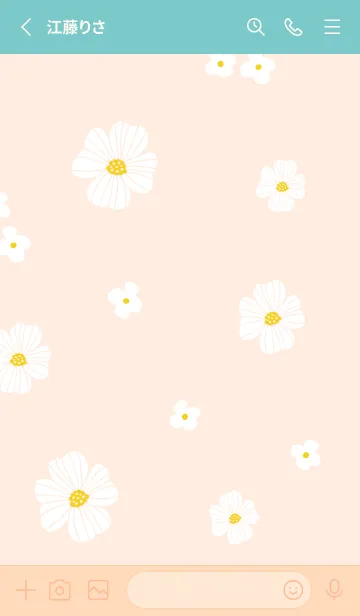 [LINE着せ替え] お花のホワイトリース10の画像2