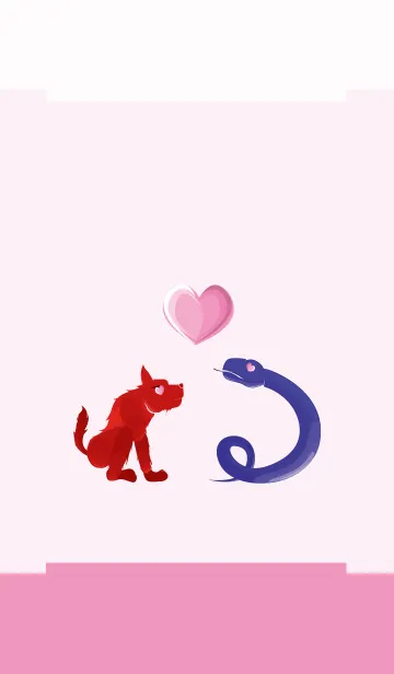 [LINE着せ替え] ekst Red（Dog）Love Blue（Snake）の画像1