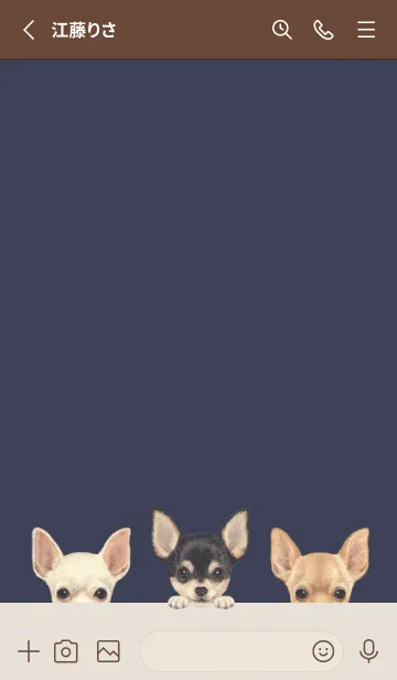 [LINE着せ替え] ワンワン！- チワワ - ダスティネイビーの画像2