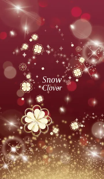 [LINE着せ替え] ボルドー : 全運気UP！ snow cloverの画像1