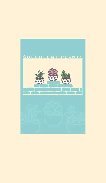 [LINE着せ替え] Succulents J-Indigo. Light yellowの画像1