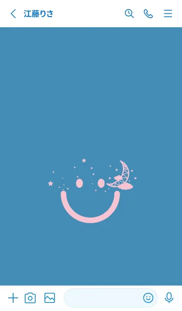 [LINE着せ替え] スマイル＆三日月 ブルーシェルの画像2