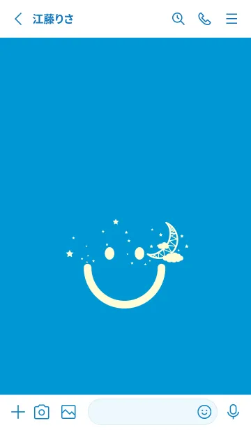 [LINE着せ替え] スマイル＆三日月 ペールヨットブルーの画像2