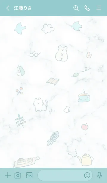 [LINE着せ替え] 北欧風シンプルアイコン✿グリーン06_1の画像2