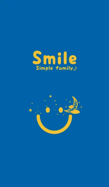 [LINE着せ替え] スマイル＆三日月 シアンブルーの画像1