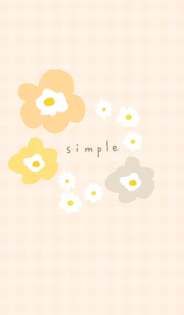 [LINE着せ替え] かわいい 北欧風 お花 チェック19の画像1