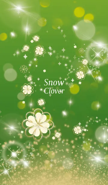 [LINE着せ替え] 黄緑 : 全運気UP！ snow cloverの画像1