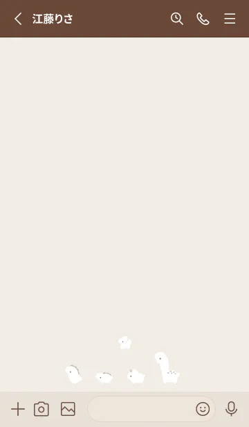 [LINE着せ替え] ゆるい恐竜 - ベージュ -の画像2