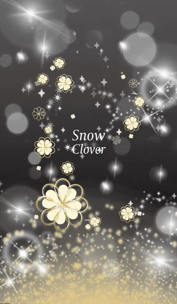 [LINE着せ替え] ブラック : 全運気UP！ snow cloverの画像1