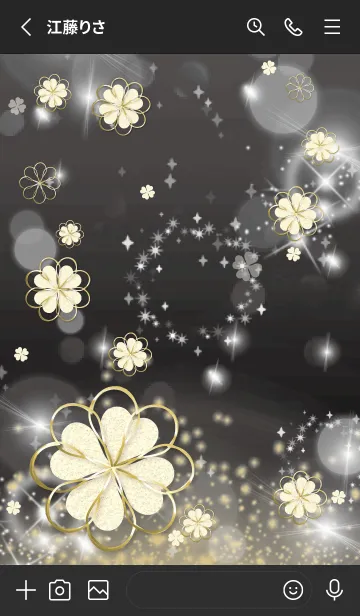 [LINE着せ替え] ブラック : 全運気UP！ snow cloverの画像2