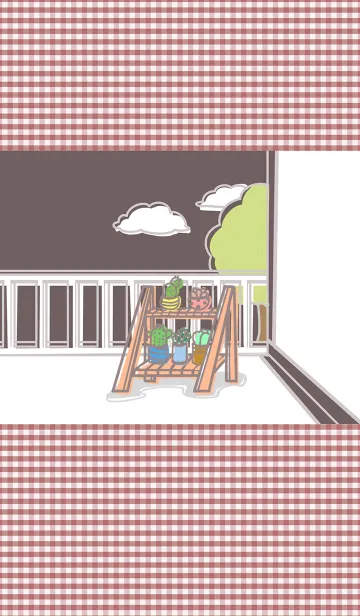 [LINE着せ替え] Painted Planting J-Dark Gray Redの画像1