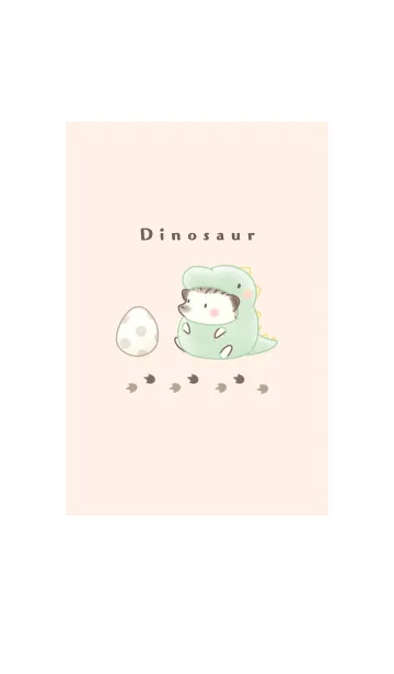 [LINE着せ替え] ハリネズミと恐竜 -ベージュピンク-の画像1
