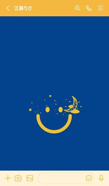 [LINE着せ替え] スマイル＆三日月 ローヤルブルーの画像2