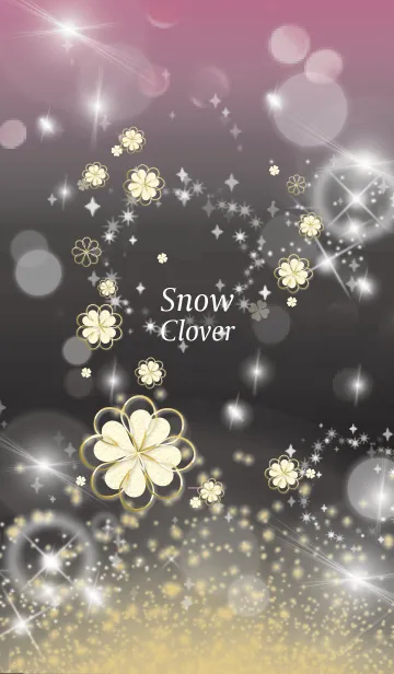 [LINE着せ替え] ブラック ピンク : 全運気UP！ snow cloverの画像1