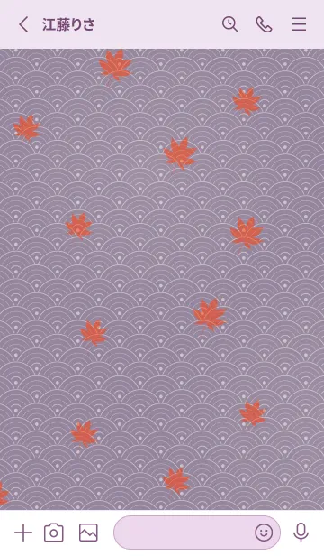 [LINE着せ替え] 和音 青海波、紅葉とフェルマータ 鳩羽色の画像2