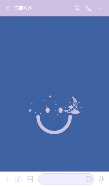 [LINE着せ替え] スマイル＆三日月 Hidrange blueの画像2