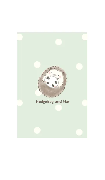 [LINE着せ替え] ハリネズミと帽子-パンダ- グリーン ドットの画像1