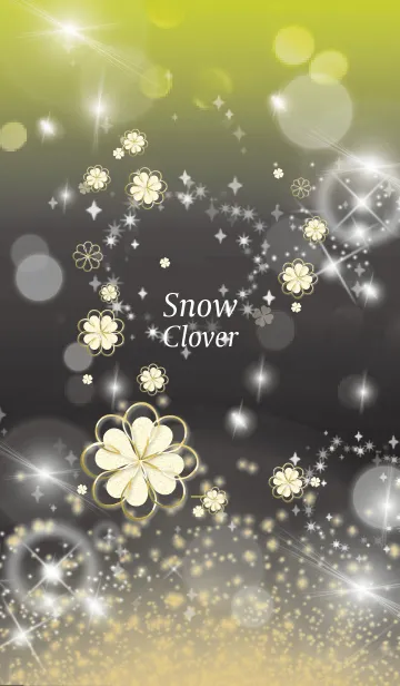 [LINE着せ替え] ブラック イエロー: 全運気UP！ snow cloverの画像1