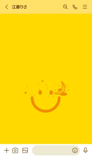 [LINE着せ替え] スマイル＆三日月 黄色の画像2