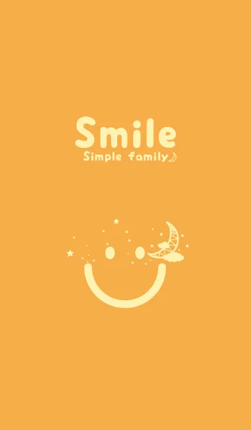 [LINE着せ替え] スマイル＆三日月 柑子色の画像1