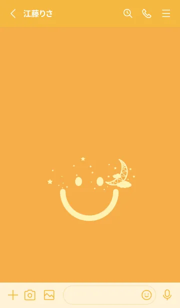 [LINE着せ替え] スマイル＆三日月 柑子色の画像2