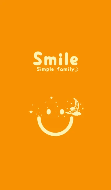 [LINE着せ替え] スマイル＆三日月 Golden orangeの画像1