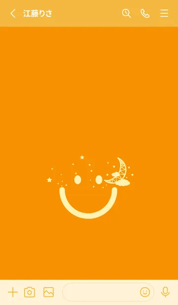 [LINE着せ替え] スマイル＆三日月 Golden orangeの画像2