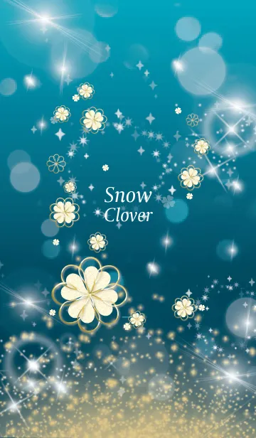 [LINE着せ替え] 青 : 全運気UP！ snow cloverの画像1