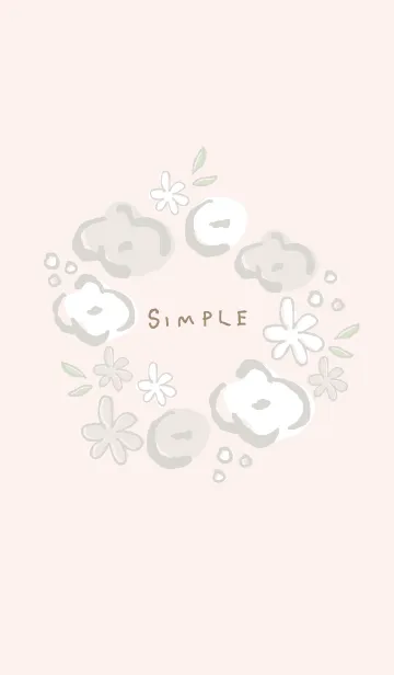 [LINE着せ替え] 手書きお花リース ピンクの画像1