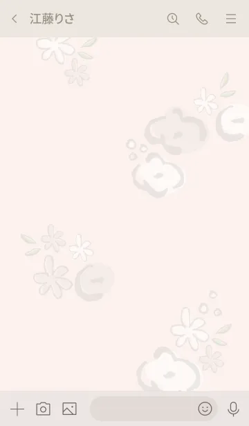 [LINE着せ替え] 手書きお花リース ピンクの画像2