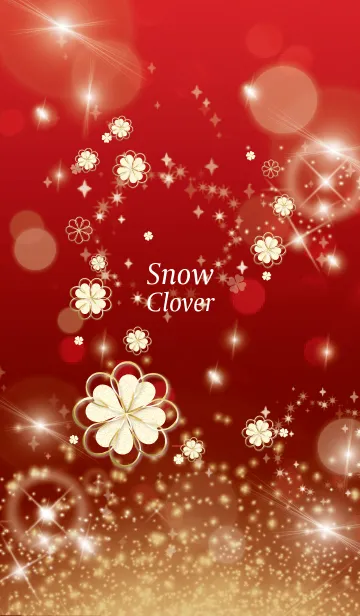 [LINE着せ替え] 赤 : 全運気UP！ snow cloverの画像1