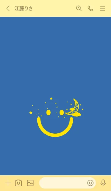 [LINE着せ替え] スマイル＆三日月 ウルトラマリーンの画像2