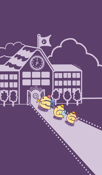 [LINE着せ替え] Ducklings school fun J-deep purpleの画像1