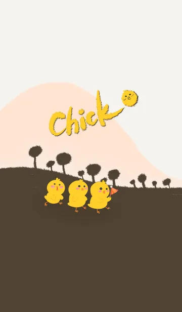 [LINE着せ替え] Little Yellow Chicken J-Dark Brownの画像1