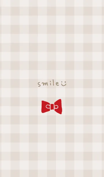 [LINE着せ替え] チェック柄 リボン3の画像1