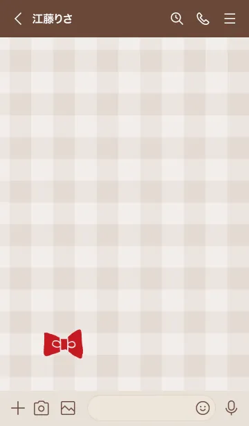 [LINE着せ替え] チェック柄 リボン3の画像2